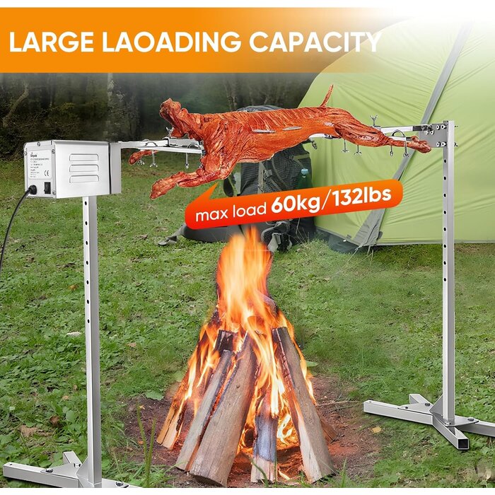 Moteur Rôtissoire Électrique BBQ Pro 60kg Inox - Jusqu'à -35%