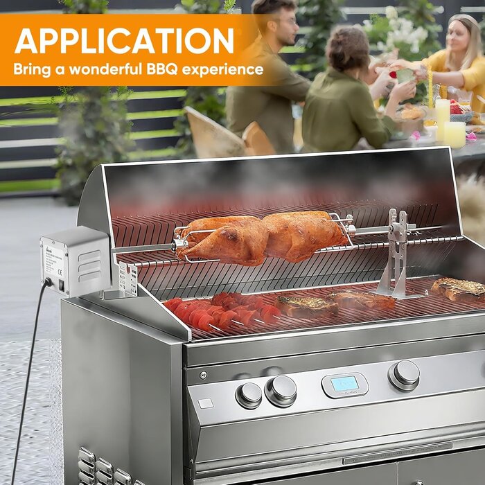 Moteur Rôtissoire Électrique BBQ Pro 60kg Inox - Jusqu'à -35%