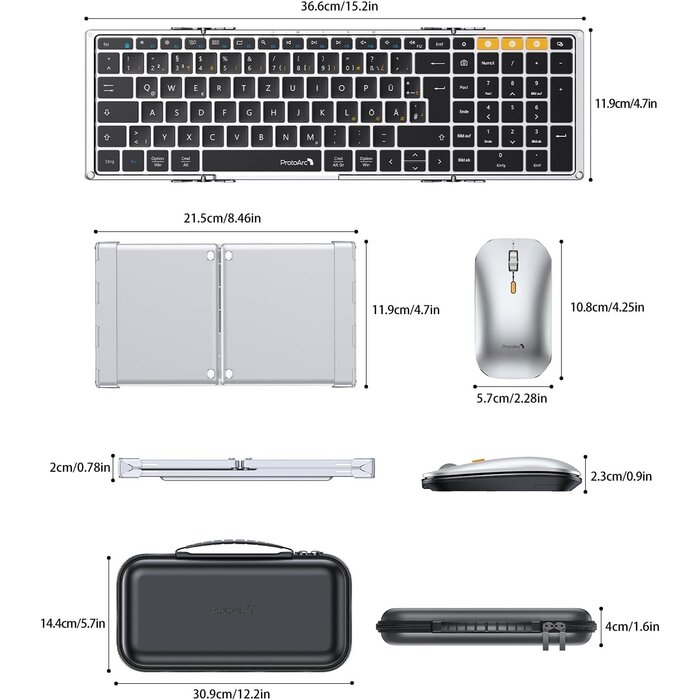 Ensemble Clavier-Souris Pliable QWERTZ avec Pavé Numérique - Jusqu'à 35.0% de Réduction