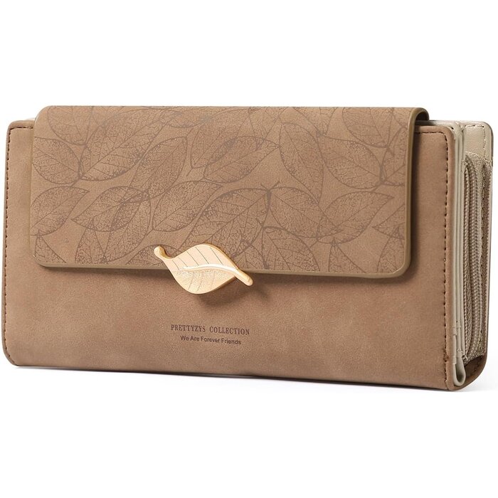 Grand portefeuille en cuir femme, porte-cartes & zip - Jusqu'à 35% de réduction !