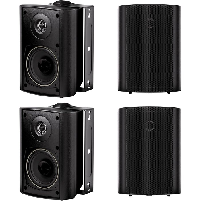 Haut-parleurs Bluetooth étanches 4" noirs (lot de 4) - Jusqu'à 35% de réduction !