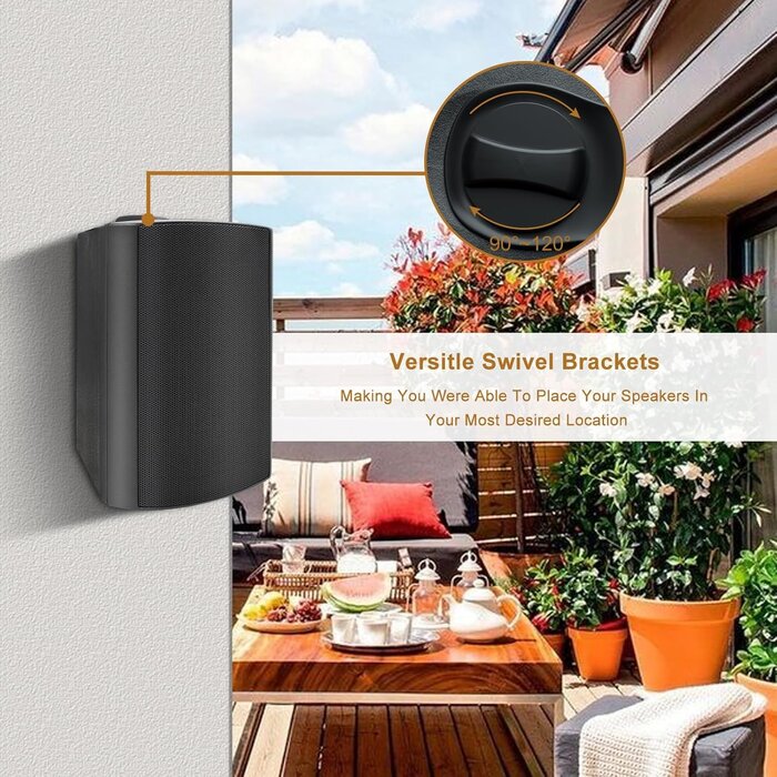Haut-parleurs Bluetooth étanches 4" noirs (lot de 4) - Jusqu'à 35% de réduction !