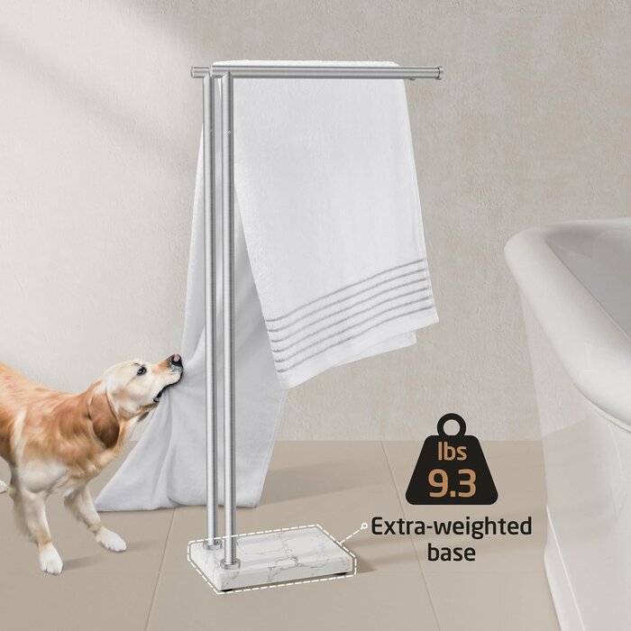 Porte-serviettes sur pied marbre/inox - Jusqu'à 35% de réduction