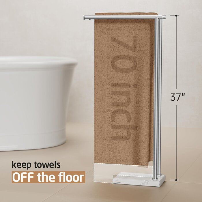 Porte-serviettes sur pied marbre/inox - Jusqu'à 35% de réduction