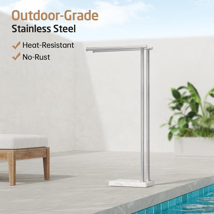 Porte-serviettes sur pied marbre/inox - Jusqu'à 35% de réduction