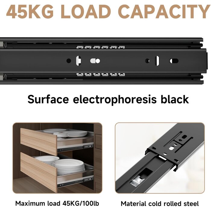 Glissières Push-to-Open 350mm, 45kg - Économisez jusqu'à 35% !