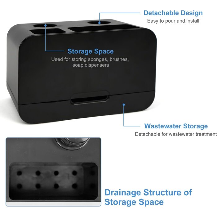 Ensemble Distributeur de Savon Cuisine 4-en-1 Noir - Jusqu'à 35% de Réduction !