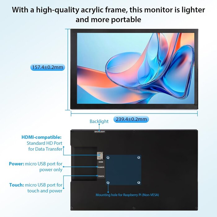 Moniteur Tactile HD 10.1" IPS pour Raspberry Pi, PC & Consoles - Jusqu'à -35%