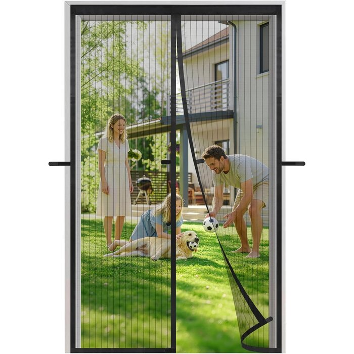 Rideau moustiquaire magnétique noir 90x200cm | Jusqu'à 35% de réduction