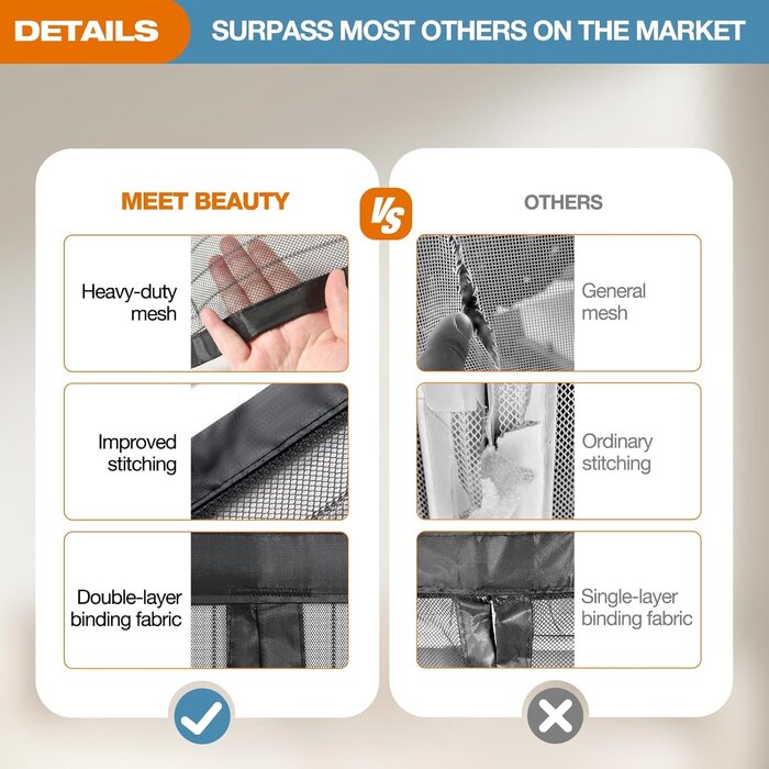 Rideau moustiquaire magnétique noir 90x200cm | Jusqu'à 35% de réduction