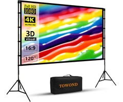 Écran projecteur portable 120" 4K HD anti-plis avec support - Jusqu'à -35%
