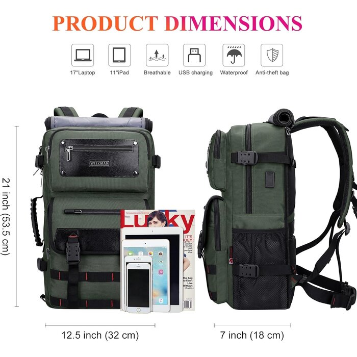 Sac à dos voyage homme convertible cabine, PC 17" - Jusqu'à -35% !