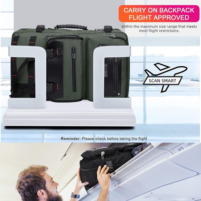 Sac à dos voyage homme convertible cabine, PC 17" - Jusqu'à -35% !