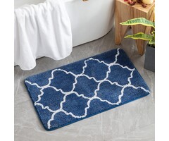 Tapis de bain Microfibre 60x90 cm Bleu Marine Marocain - Jusqu'à 35% de réduction !