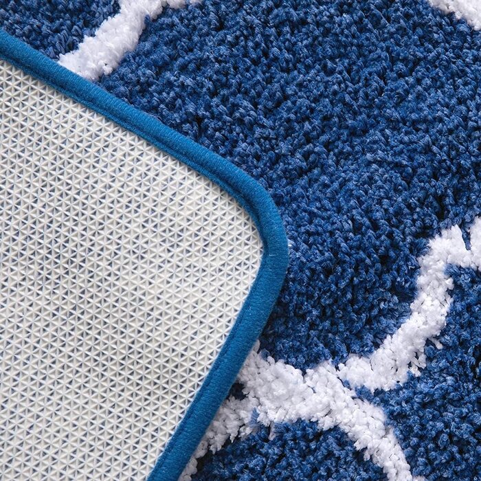 Tapis de bain Microfibre 60x90 cm Bleu Marine Marocain - Jusqu'à 35% de réduction !