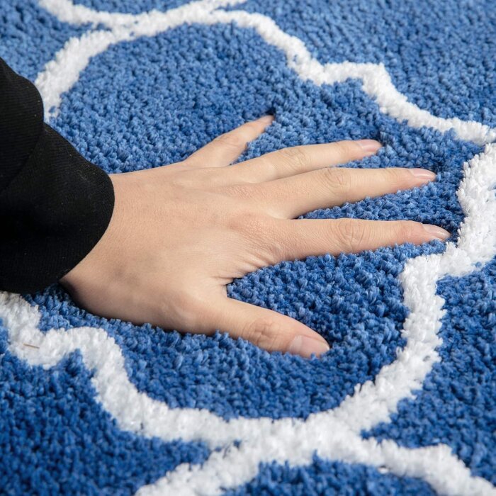 Tapis de bain Microfibre 60x90 cm Bleu Marine Marocain - Jusqu'à 35% de réduction !