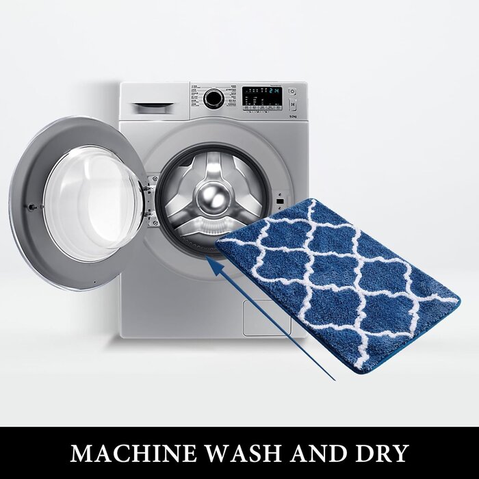 Tapis de bain Microfibre 60x90 cm Bleu Marine Marocain - Jusqu'à 35% de réduction !