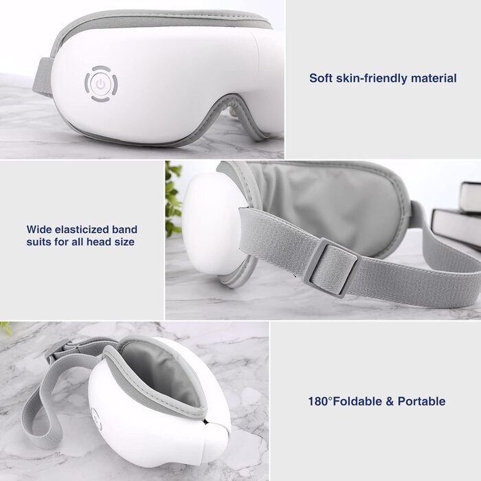 Masseur Oculaire Électrique 5 modes, Chaleur & Bluetooth - Jusqu'à -35% !