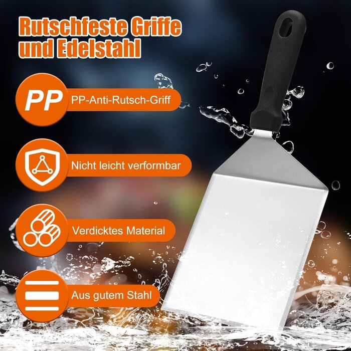 Kit Smash Burgers 3 pièces inox avec spatule et presse de 13,8 cm - Jusqu'à -35% !