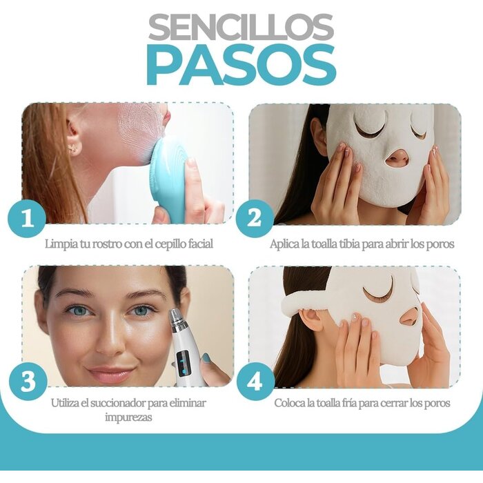 Kit Facial 4 Étapes Pro : Extracteur, Nettoyant Électrique - Jusqu'à 35% !