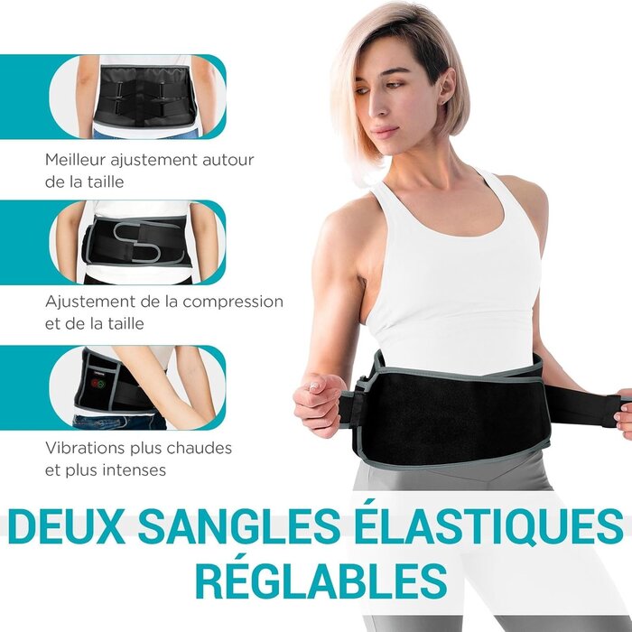 Soulagez votre dos et abdomen : Ceinture lombaire chauffante sans fil jusqu'à 35% !