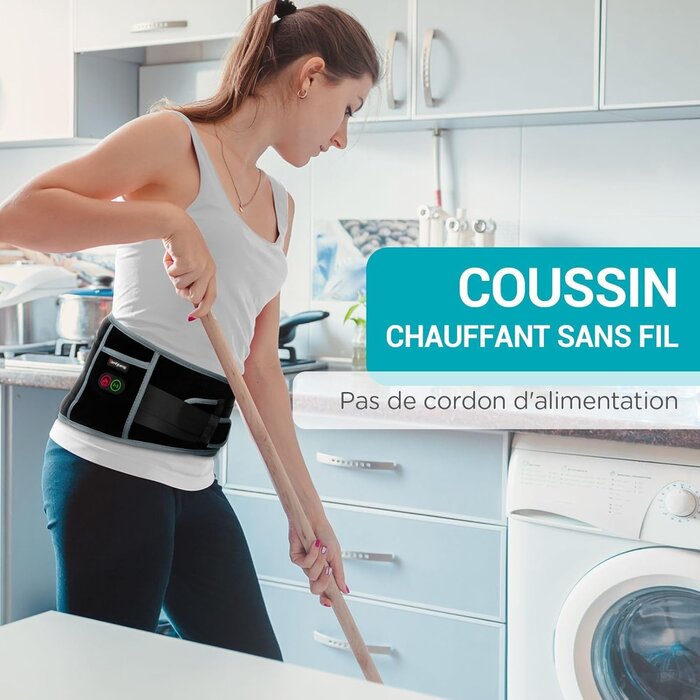 Soulagez votre dos et abdomen : Ceinture lombaire chauffante sans fil jusqu'à 35% !
