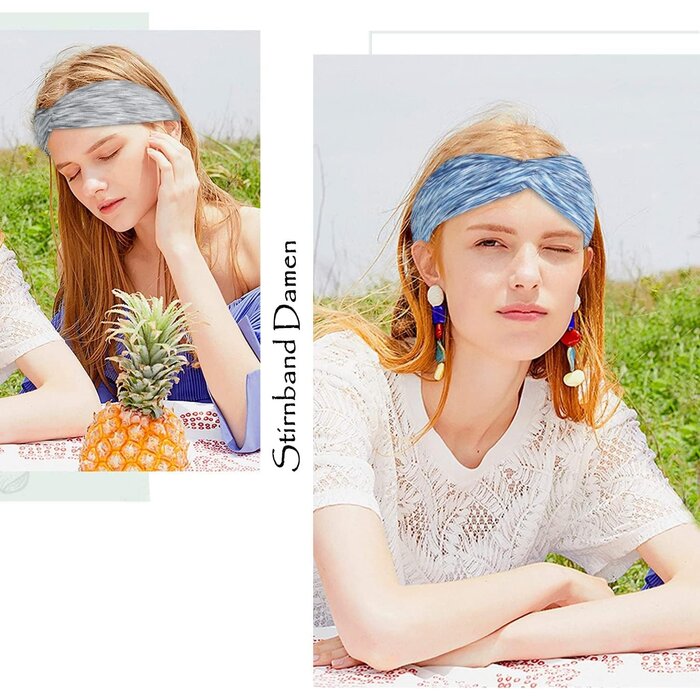 Lot de 6 Bandeaux Sport Fins Femme - Coton/Polyester - Jusqu'à -35%