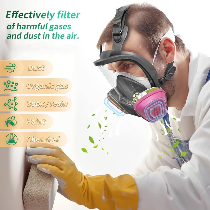 Masque facial complet respirateur pro avec filtres - Jusqu'à 35% de réduction