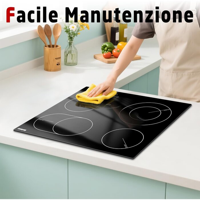 Table vitrocéramique encastrable 4 zones, 6600W, sécurité enfants | Jusqu'à -35%