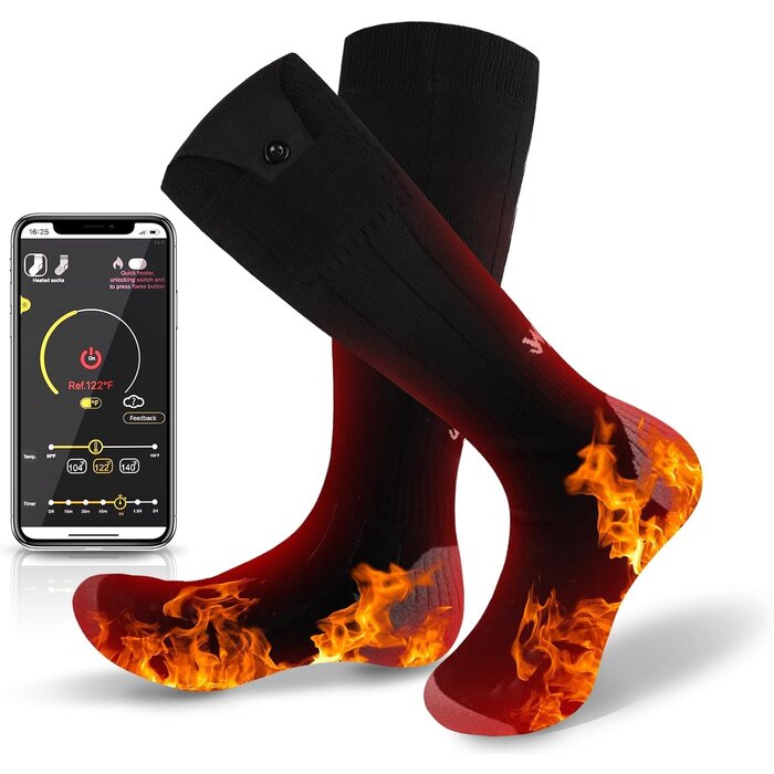 Chaussettes chauffantes rechargeables 5000 mAh | Chaleur intense jusqu'à -35%