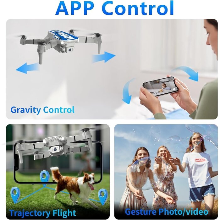 Drone Bleu compact 1080P & détection 270° - Jusqu'à 35% de réduction !