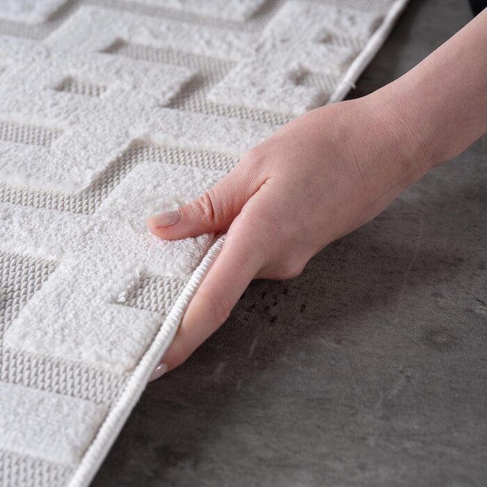 Tapis Labyrinthe Bohème Crème 120x170cm Int/Ext Lavable - Jusqu'à 35% de réduction