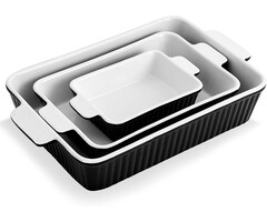 Ensemble de 3 Plats à Four Céramique Pro Multitailles, Grande Capacité - Jusqu'à 35% de réduction