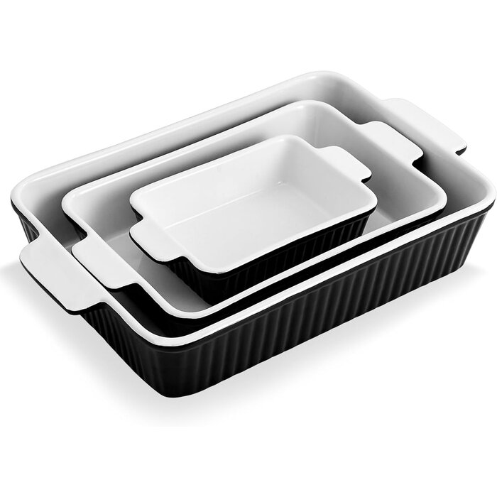 Ensemble de 3 Plats à Four Céramique Pro Multitailles, Grande Capacité - Jusqu'à 35% de réduction