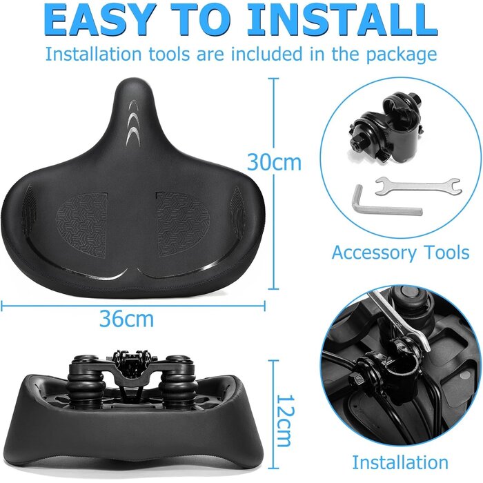 Selle Vélo Confort Extra Large (H/F) - Ergonomique, Universelle - Jusqu'à 35 % OFF