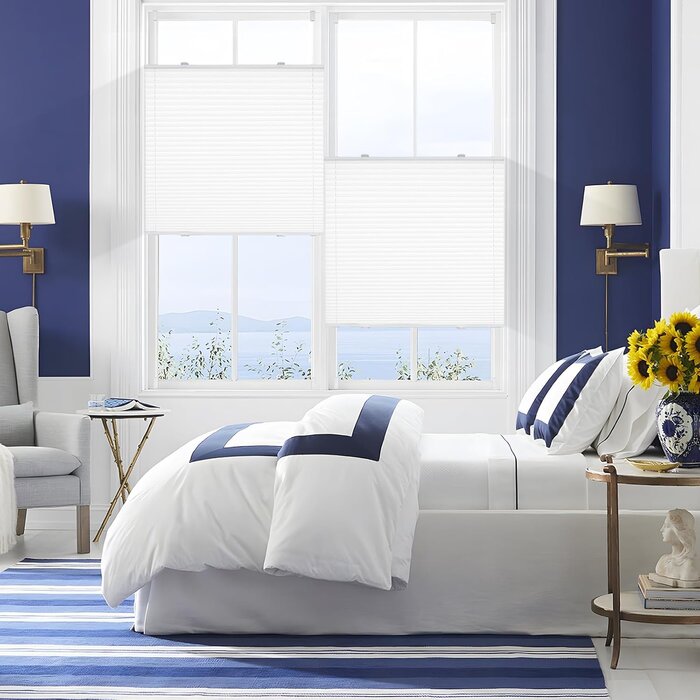 Store plissé blanc tamisant 70x130cm - Pose facile sans perçage | Jusqu'à -35% !