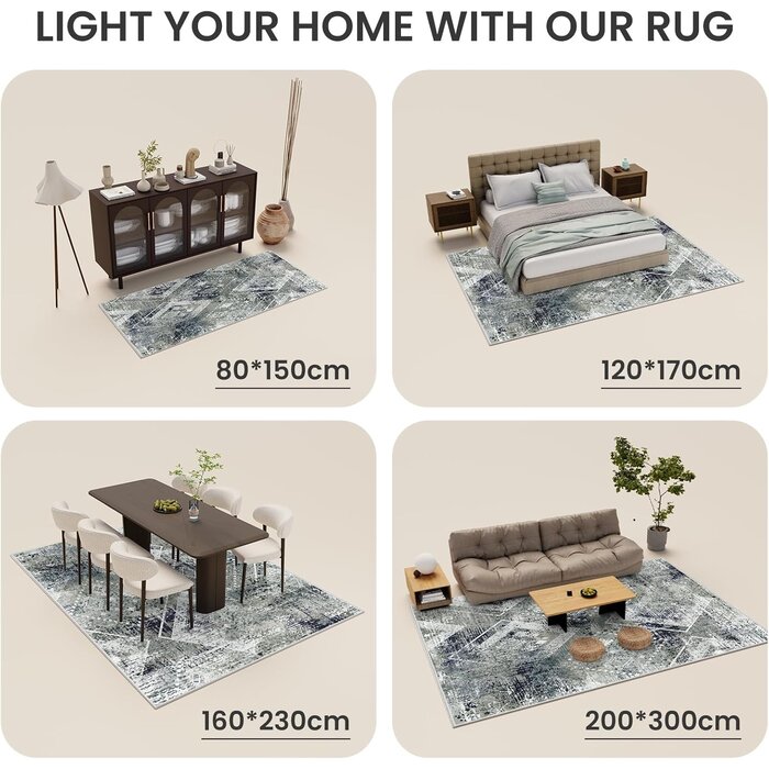 Tapis de Salon Abstrait Vintage Lavable & Ultra-doux | Jusqu'à -35%