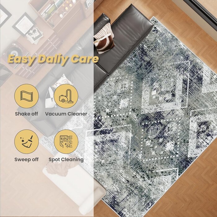 Tapis de Salon Abstrait Vintage Lavable & Ultra-doux | Jusqu'à -35%