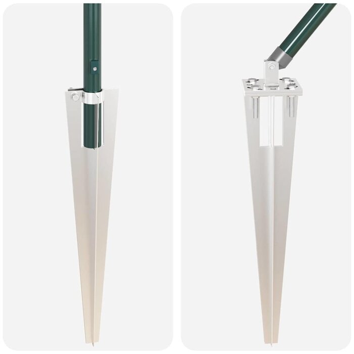 Poteaux de clôture acier galvanisé vert - 7 pcs | Jusqu'à 35% de réduction !