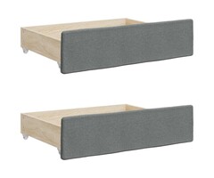 Tiroirs de lit (x2) gris foncé bois/tissu - Jusqu'à -35% d'économie