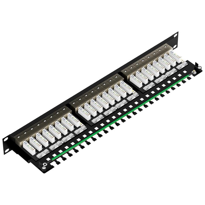 Panneau de brassage CAT 7, 24 ports RJ45 blindés Rack 19" - Jusqu'à -35%