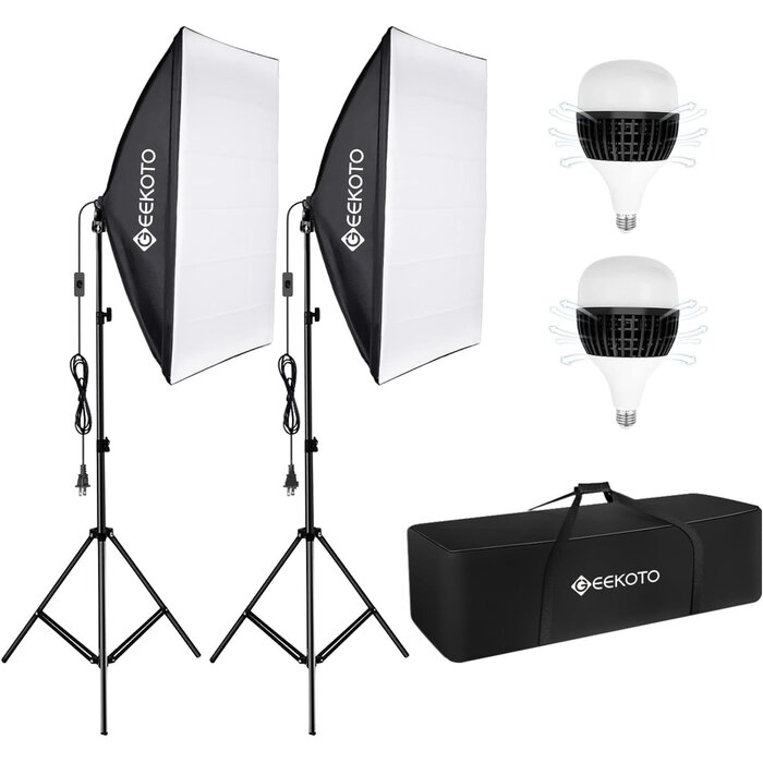 Kit Éclairage Studio Softbox 50x70cm Pro Photo/Vidéo - Jusqu'à 35% de Réduction !