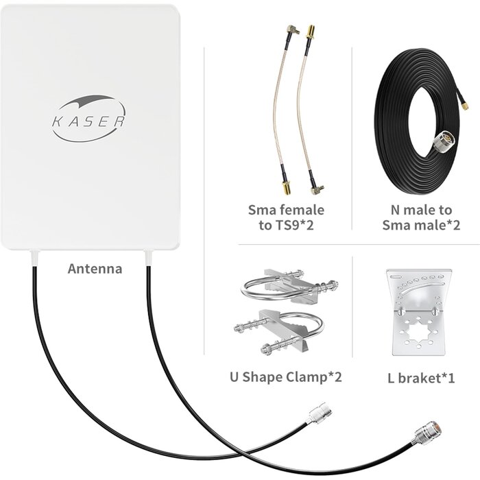 Antenne 5G N78 Panneau MIMO 15dBi, Câble 10M - Jusqu'à 35% de réduction !