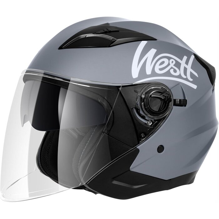 Casque Jet Moto Gris ECE 22.06 - Visière & Lunettes Intégrées - Jusqu'à -35%