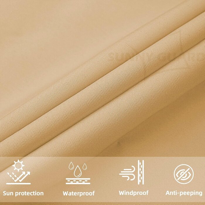 Voile d'ombrage rectangulaire 5x6m Sable - Protégez-vous du soleil jusqu'à -35% !