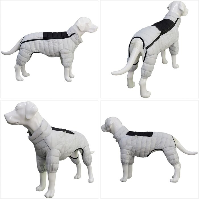 Manteau chien 4 pattes chaud & imperméable, Blanc Cassé - Jusqu'à -35% !