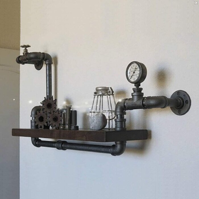 Étagère Murale Industrielle Vintage 70x40 cm - Outlet jusqu'à -35%