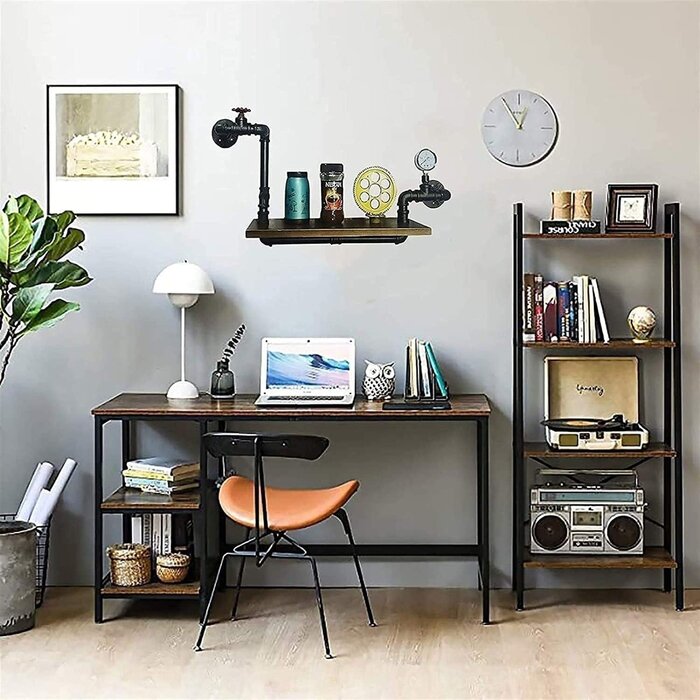 Étagère Murale Industrielle Vintage 70x40 cm - Outlet jusqu'à -35%