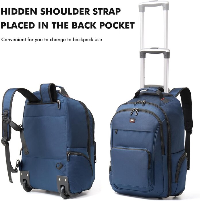 Sac à dos trolley 17.3" bleu - Voyagez futé, jusqu'à -35% !