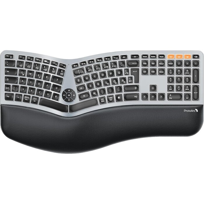 Clavier ergonomique sans fil QWERTZ avec repose-poignet - Jusqu'à 35% de réduction !